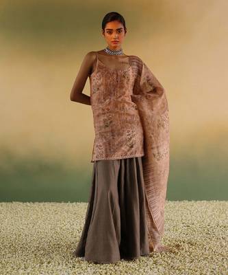 Peach nanda kurta set 2