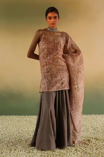Peach nanda kurta set