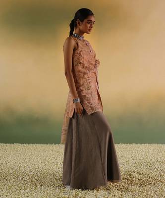 Peach nanda kurta set 3