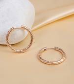 Women rose gold-plated handcrafted hoop earrings