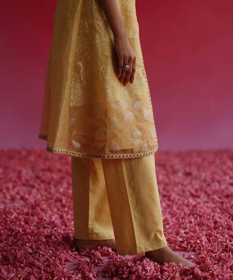 Yellow pushti kurta set 5
