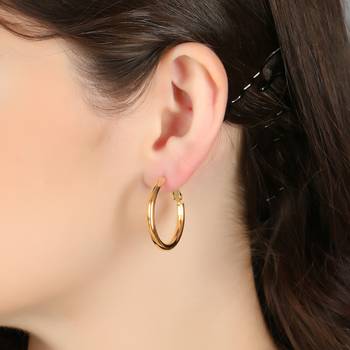 Women gold-plated handcrafted hoop earrings 1