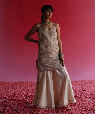 White kaner kurta set 2