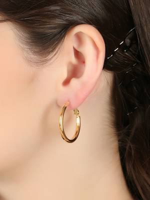 Women gold-plated handcrafted hoop earrings 3
