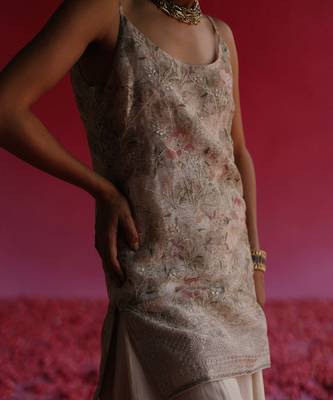 White kaner kurta set 4