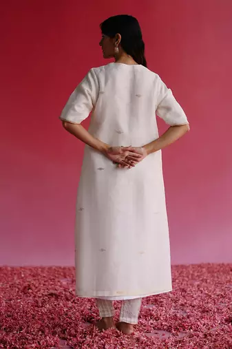 Off white mogra kurta set