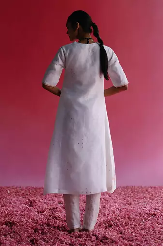 White palash kurta set