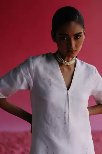 White palash kurta set