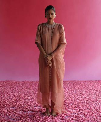Rose gold manjari kurta set 1