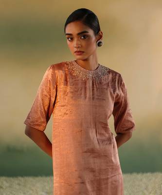 Rose gold manjari kurta set 3