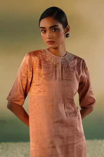 Rose gold manjari kurta set