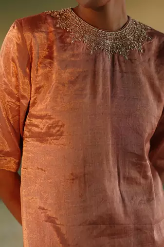 Rose gold manjari kurta set