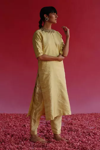 Yellow manjari kurta set