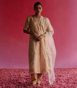 Gold sudha kurta set with dupatta