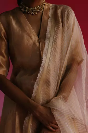 Gold sudha kurta set with dupatta