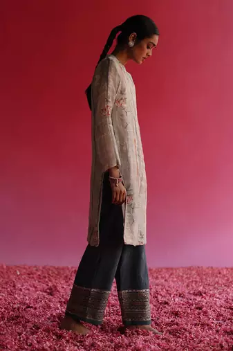 Cream bhuman kurta set