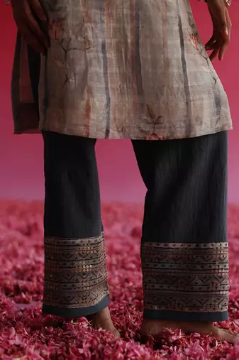 Cream bhuman kurta set