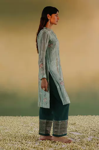 Green bhuman kurta set