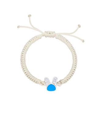 Off White Baby Bunny Enamel Diamond Cord Bracelet 1