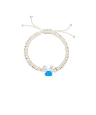 Off White Baby Bunny Enamel Diamond Cord Bracelet 3