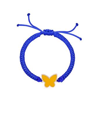 Blue Baby Butterfly Enamel Cord Bracelet 1