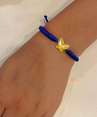 Blue Baby Butterfly Enamel Cord Bracelet 2