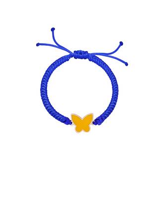 Blue Baby Butterfly Enamel Cord Bracelet 3