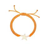 Orange Baby Star Enamel Cord Bracelet