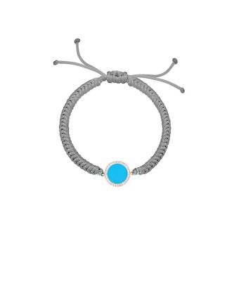 Grey Round Turquoise Diamond Cord Bracelet 3