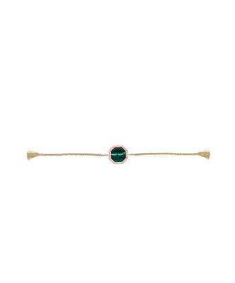 Green Octagon Malachite Cord Bracelet 1