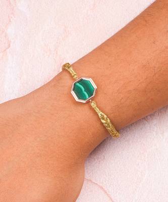 Green Octagon Malachite Cord Bracelet 2