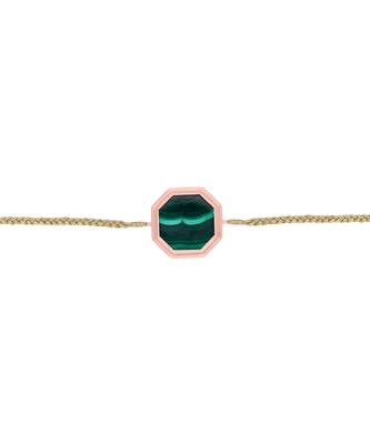 Green Octagon Malachite Cord Bracelet 3