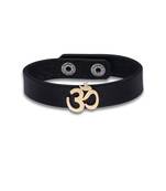 Black Om Leather Bracelet