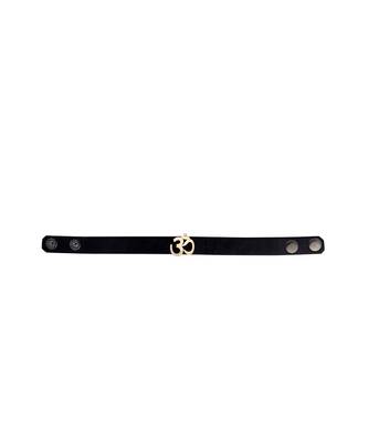 Black Om Leather Bracelet 3