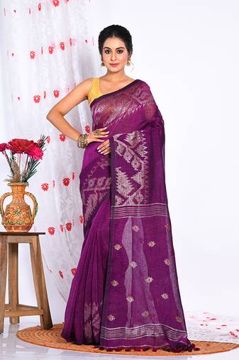 Bengal Handloom linin saree
