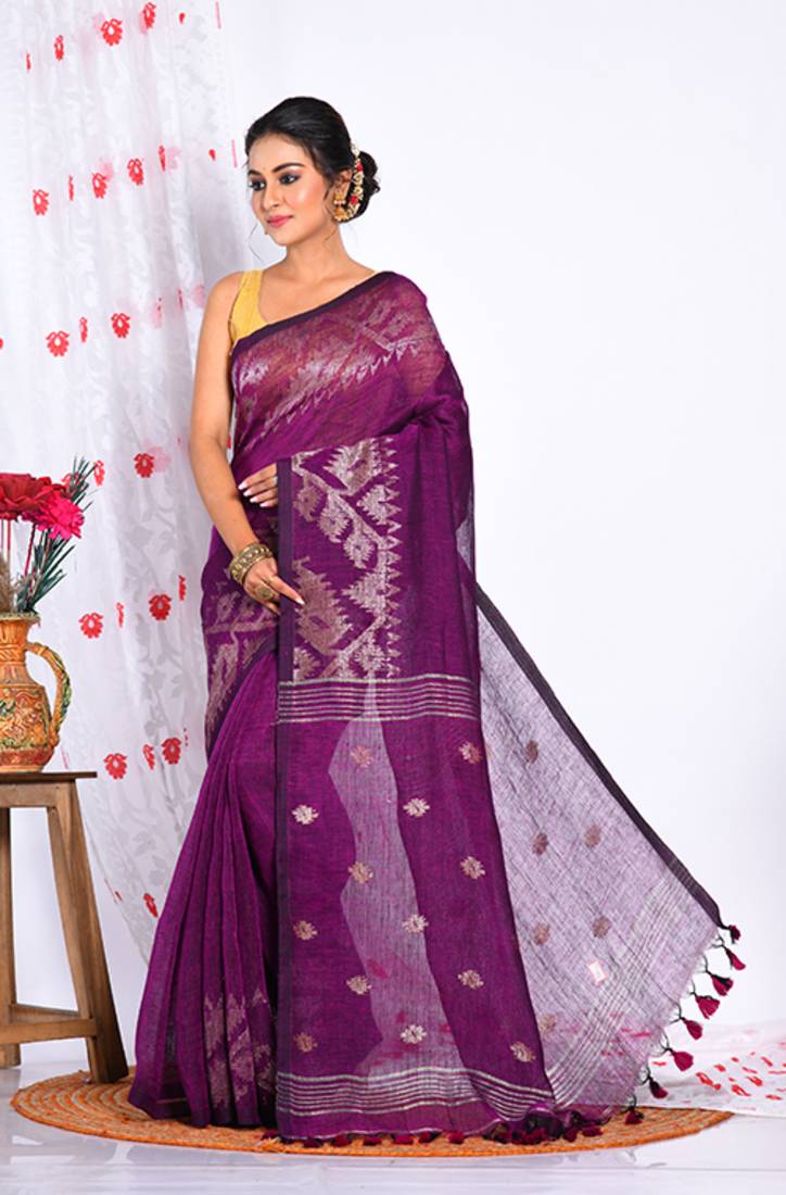 Bengal Handloom linin saree