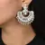 Lakshmi design mirror studded chandbali earrings copper silver plated for women & girls