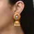 Meenakari yellow small jhumkis earrings copper gold plated for women & girls