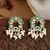Green enamel stud earrings copper gold plated for women & girls
