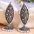 Meenakari silver jhumkis earrings copper black silver plated for women & girls