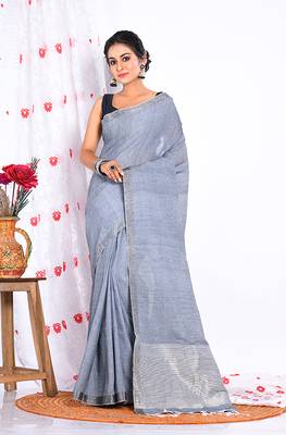 PURE COTTON LININ SAREE 1