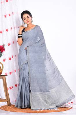 PURE COTTON LININ SAREE 3