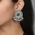 Oxidised silver ethnic drop earrings | red green circular big studs earrings copper for women & girls