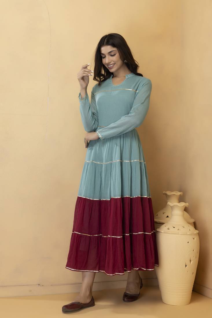 Geroo Jaipur Hand-Dyed Cotton Maxi Dress
