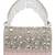 Anekaant coffer pink & silver abstract embellished suede clutch
