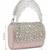 Anekaant coffer pink & silver abstract embellished suede clutch