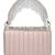 Anekaant coffer pink & silver abstract embellished suede clutch