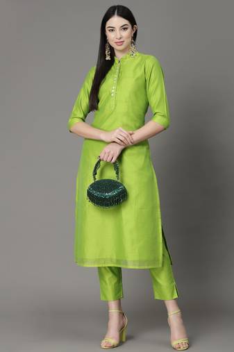 Anekaant dangle castleton green embellished velvet clutch