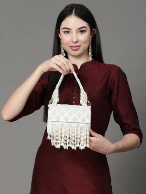 coffer white & off white harlequin embellished velvet clutch 1