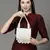 coffer white & off white harlequin embellished velvet clutch
